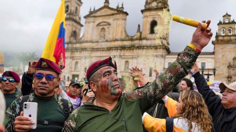 Tens of thousands of Colombians protest against leftist president’s agenda