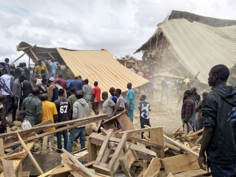 21 people die as school building collapses in Nigeria when students were taking exam