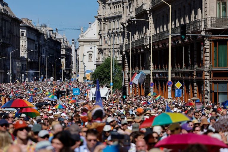 Big crowds gather in Hungarian capital to defy ban on Budapest Pride