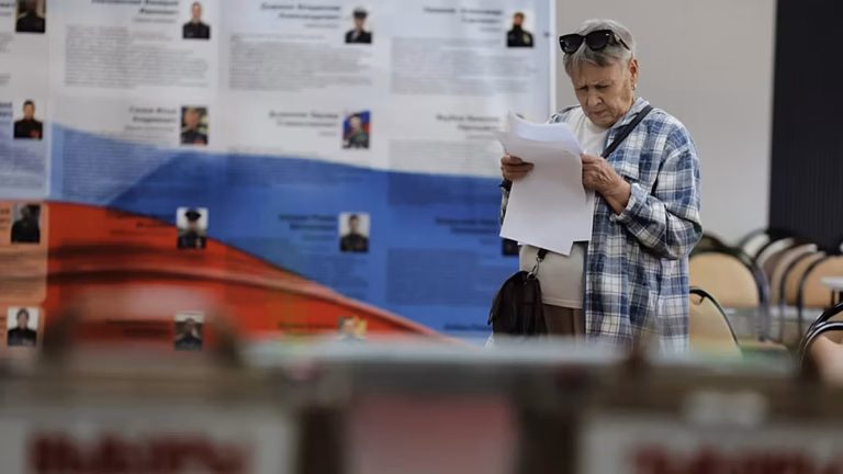 Russians go to polls with no party against Putin or war in Ukraine