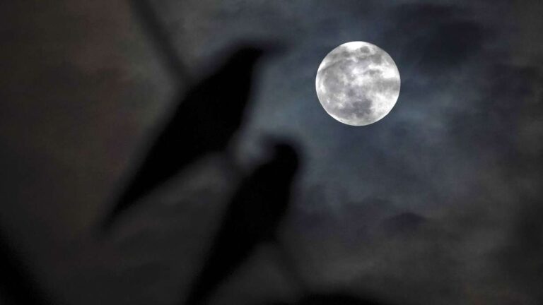 The harvest moon pairs up with Saturn for a 2-for-1 celestial display